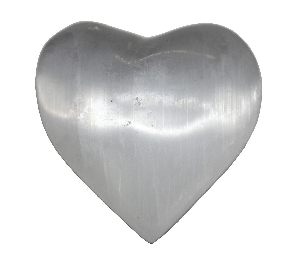 thumbnail image 2 of Polished White Selenite Heart 2.5 Inch Crown Chakra Reiki Healing Crystal Stone 2 of 3