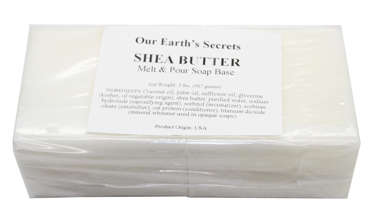 Our Earth's Secrets 2 Lbs (907 grams) Shea Butter Melt and Pour Soap Base